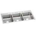 Elkay Lustertone Stainless Steel 46 X 22 X 7-5/8 Triple Bowl Top Mount Sink LTR46225